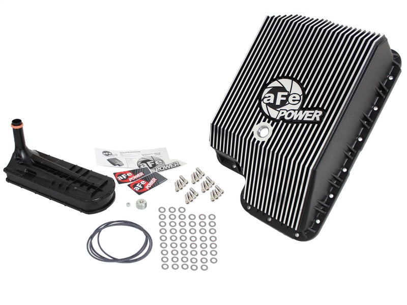 afe Transmission Pan (Black); Ford Diesel Trucks 03-10 V8-6.0/6.4L (td) - eliteracefab.com