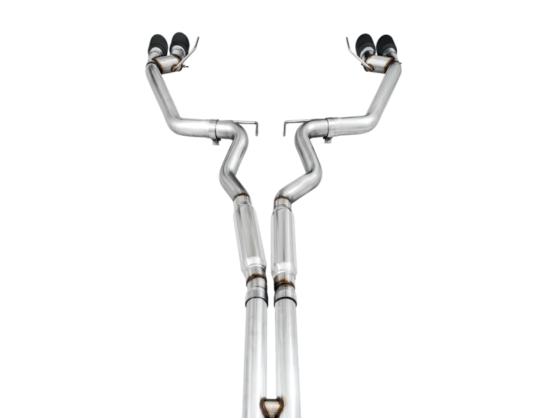 AWE Tuning 2018+ Ford Mustang GT (S550) Cat-back Exhaust - Track Edition (Quad Diamond Black Tips) AWE Tuning