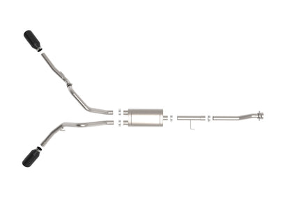 aFe Vulcan 3in 304 SS Cat-Back Exhaust 2021 Ford F-150 V6 2.7L/3.5L (tt)/V8 5.0L w/ Black Tips aFe