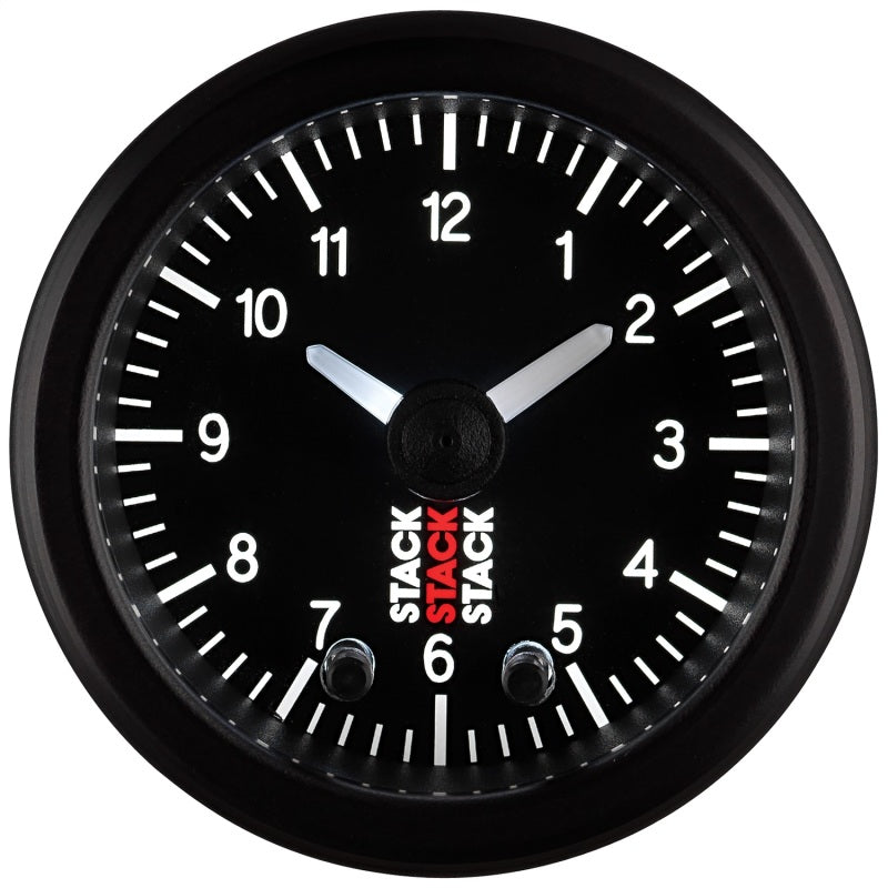 Autometer Stack Analog Clock Gauge - Black ST3317