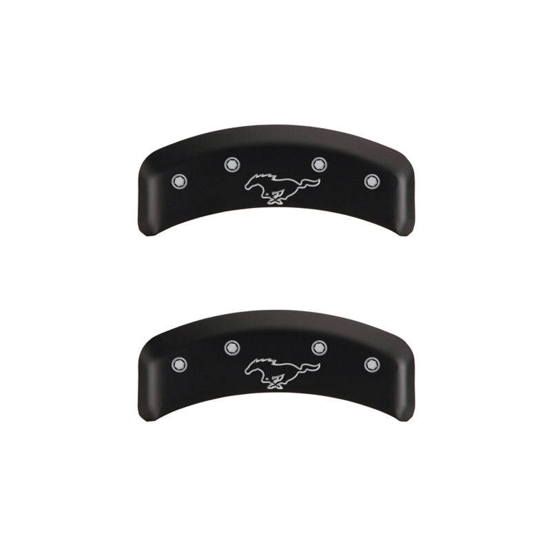 MGP 4 Caliper Covers Engraved Front Mustang Engraved Rear Pony Red finish silver ch - eliteracefab.com