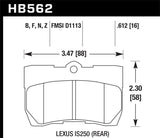 Hawk Performance HPS 5.0 Rear Brake Pads - HB562B.612