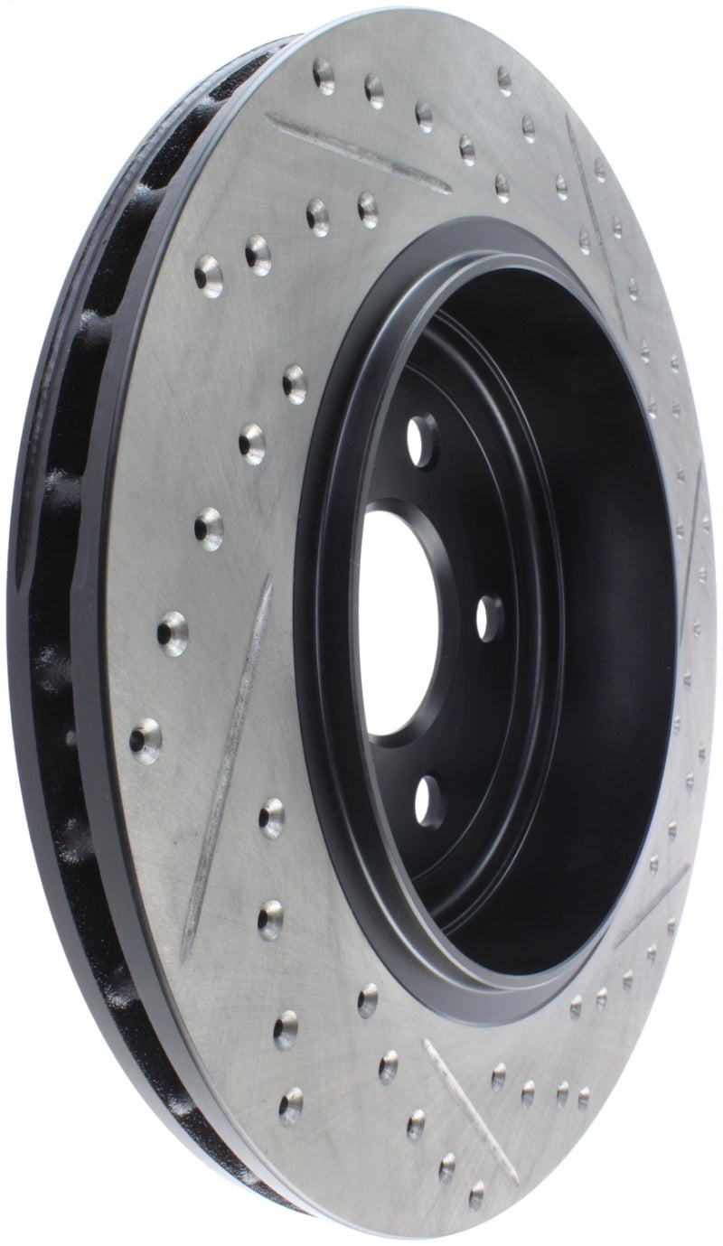 StopTech 12-15 Jeep Cherokee SRT8 Sport Slotted & Drilled Rear Passenger Side Rotor - eliteracefab.com