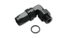 Load image into Gallery viewer, Vibrant -6AN Male Flare to Male -8AN ORB Swivel 90 Degree Adapter Fitting - Anodized Black - eliteracefab.com