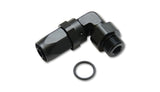 Vibrant -8AN Male Flare to Male -8AN ORB Swivel 90 Degree Adapter Fitting - Anodized Black