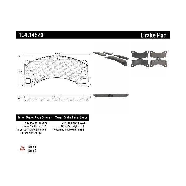 POSIQUIET 2017 PORSCHE MACAN PREMIUM FRONT SEMI-METALLIC BRAKE PADS, 104.14520 - eliteracefab.com