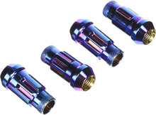 Load image into Gallery viewer, WHEEL MATE MUTEKI SR48 OPEN END LOCKING LUG NUT SET OF 4 – BURNING BLUE NEON 12×1.50 48MM