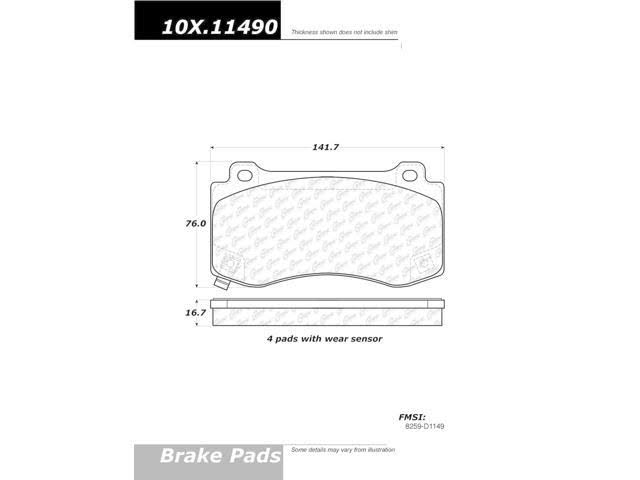 POSIQUIET 06-08 GRAND CHEROKEE SRT-8 / 08 CHALLENGER SRT-8 DELUXE PLUS FRONT BRAKE BRAKE PADS, 104.11490 - eliteracefab.com