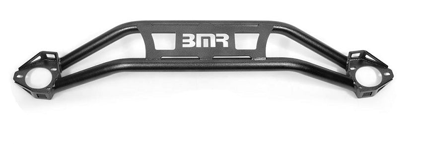 BMR 08-18 DODGE CHALLENGER FRONT STRUT TOWER BRACE - BLACK HAMMERTONE (TWIN TUBE DESIGN) - eliteracefab.com