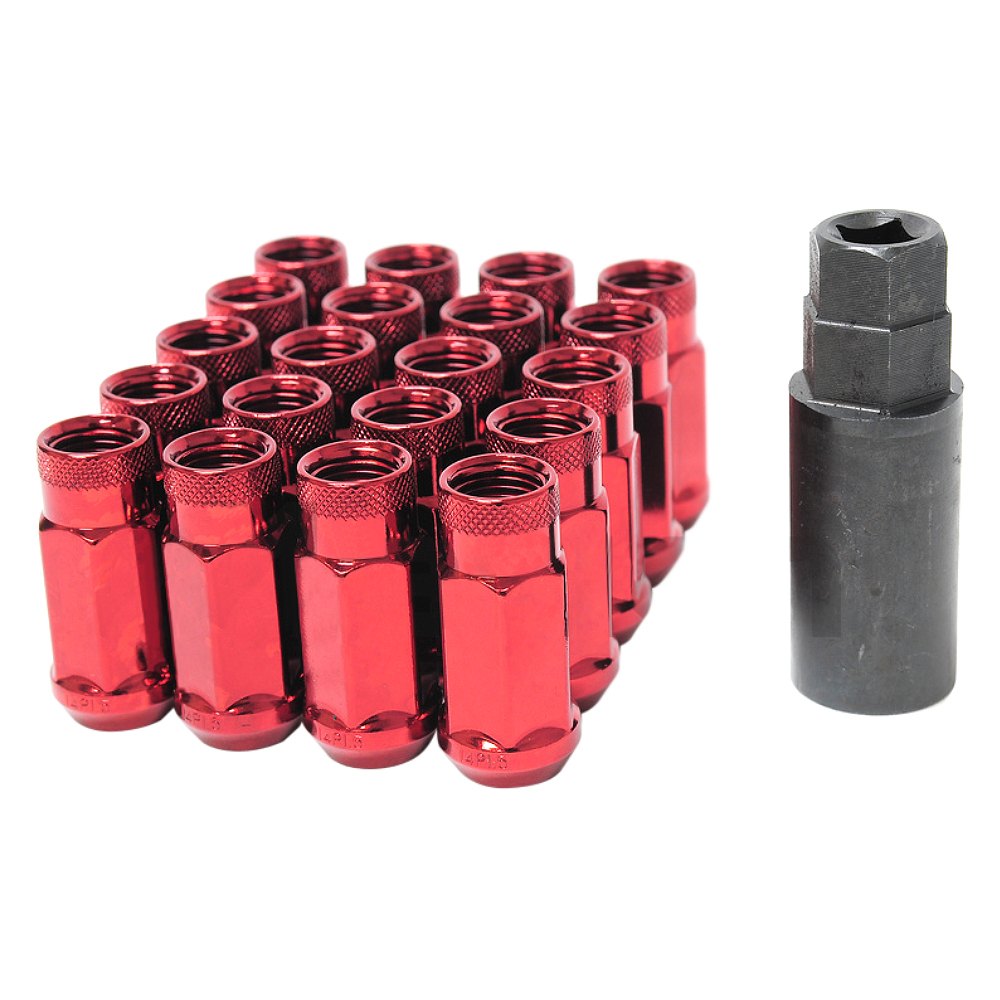 WHEEL MATE MONSTER OPEN END LUG NUT SET OF 20 – RED 14×1.50 - eliteracefab.com