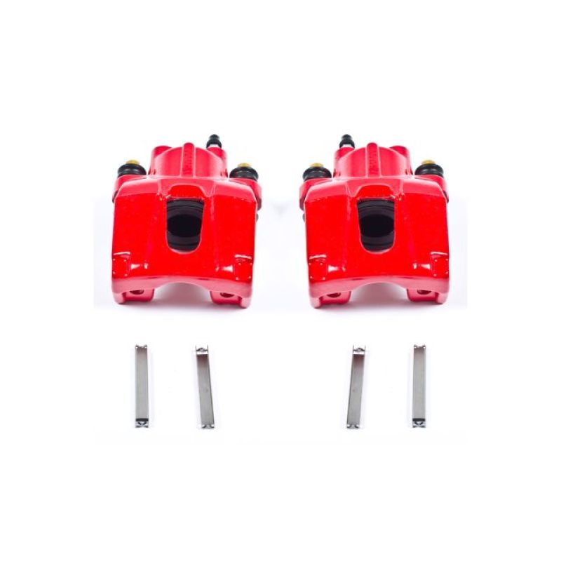 Power Stop 06-10 Jeep Commander Rear Red Calipers w/o Brackets - Pair - eliteracefab.com