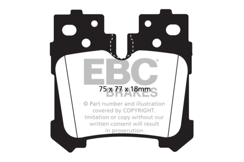 EBC 07+ Lexus LS460 4.6 Yellowstuff Rear Brake Pads - eliteracefab.com