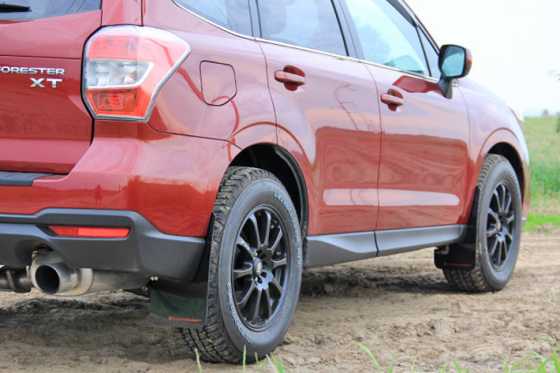 Rally Armor UR Mudflaps Black Urethane Red Logo 2014-2017 Forester - eliteracefab.com