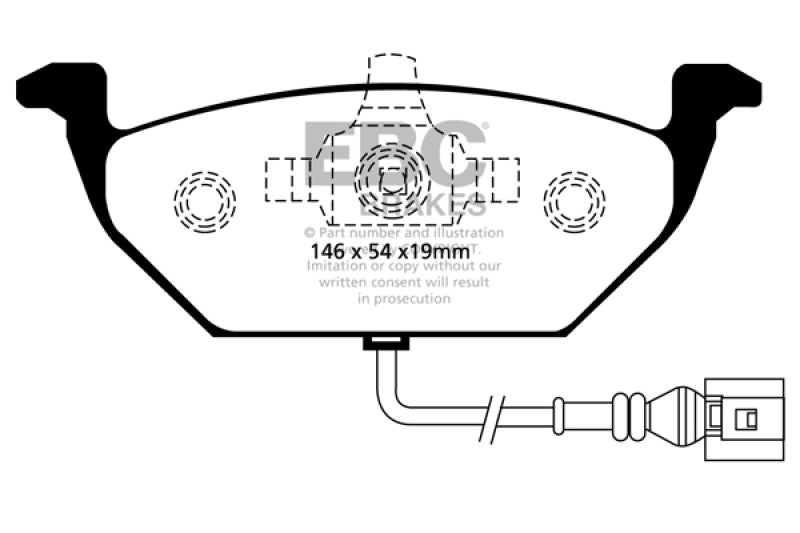 EBC 00-05 Volkswagen Beetle 2.0 Yellowstuff Front Brake Pads - eliteracefab.com