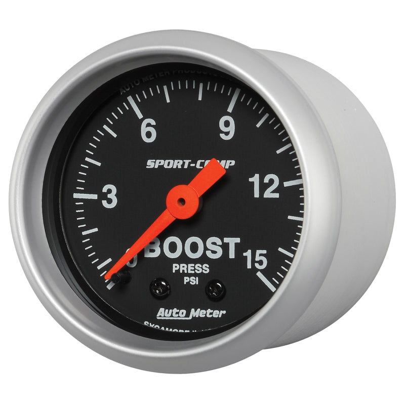 Autometer 2-1/16in 0-15 PSI Mechanical Sport-Comp Boost Pressure Gauge 3302