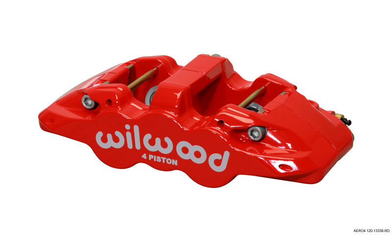Wilwood Caliper-Aero4 - Red 1.12/1.12in Pistons 1.10in Disc Wilwood