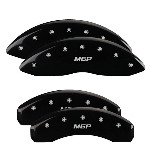 MGP 4 Caliper Covers Engraved Front & Rear MGP Black Finish Silver Characters 2018 Tesla X MGP