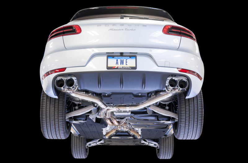 AWE Tuning Porsche Macan Track Edition Exhaust System - Chrome Silver 102mm Tips AWE Tuning