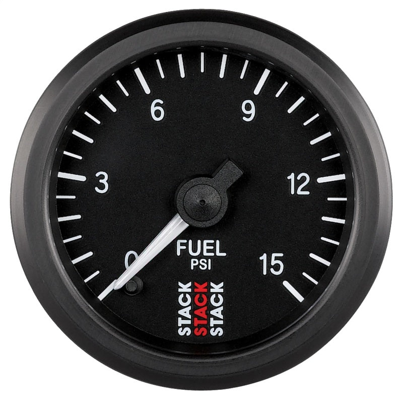 Autometer Stack 52mm 0-15 PSI 1/8in NPTF Male Pro Stepper Motor Fuel Pressure Gauge - Black ST3304