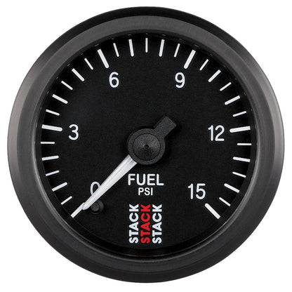 Autometer Stack 52mm 0-15 PSI 1/8in NPTF Male Pro Stepper Motor Fuel Pressure Gauge - Black ST3304