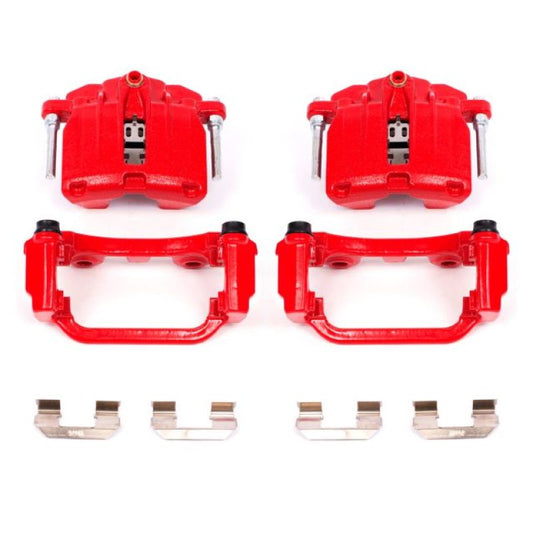 Power Stop 00-03 Cadillac DeVille Rear Red Calipers w/Brackets - Pair - eliteracefab.com