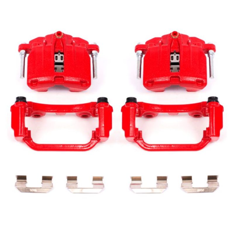 Power Stop 00-03 Cadillac DeVille Rear Red Calipers w/Brackets - Pair - eliteracefab.com