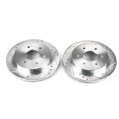 Power Stop 04-10 Infiniti QX56 Rear Evolution Drilled & Slotted Rotors - Pair - eliteracefab.com