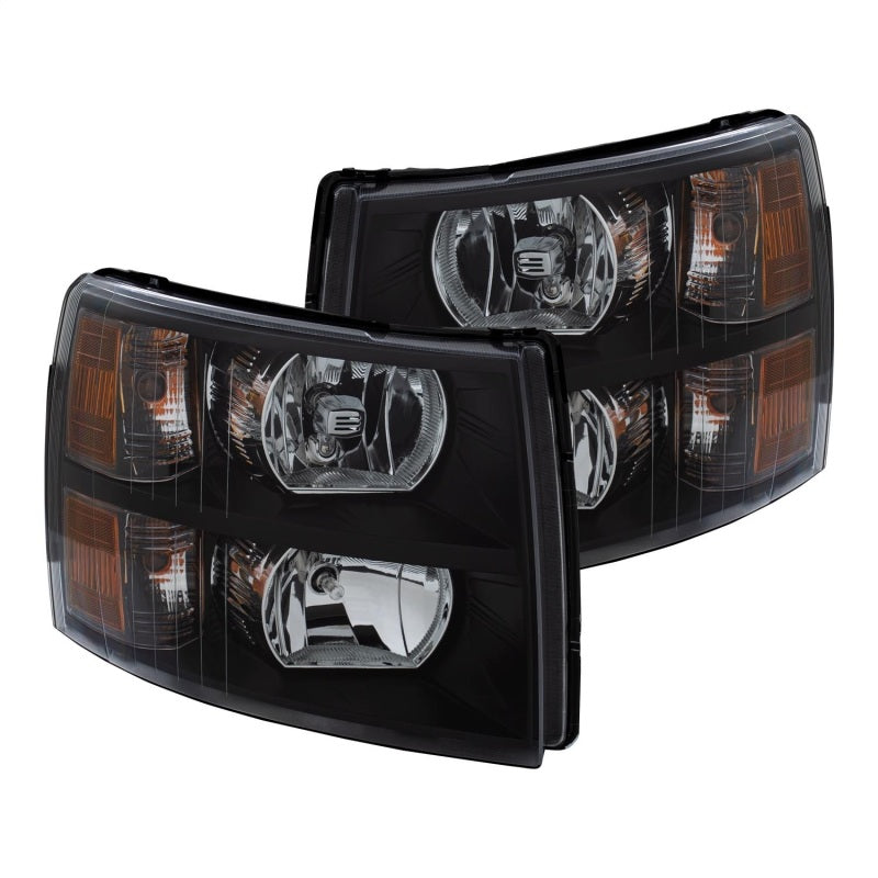 ANZO 2007-2013 Chevrolet Silverado Crystal Headlights Black - eliteracefab.com