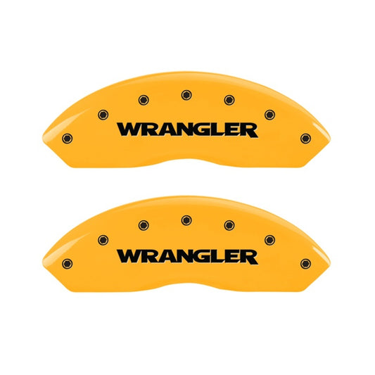 MGP 2 Caliper Covers Engraved Front Wrangler Yellow Finish Black Char 2006 Jeep Wrangler MGP