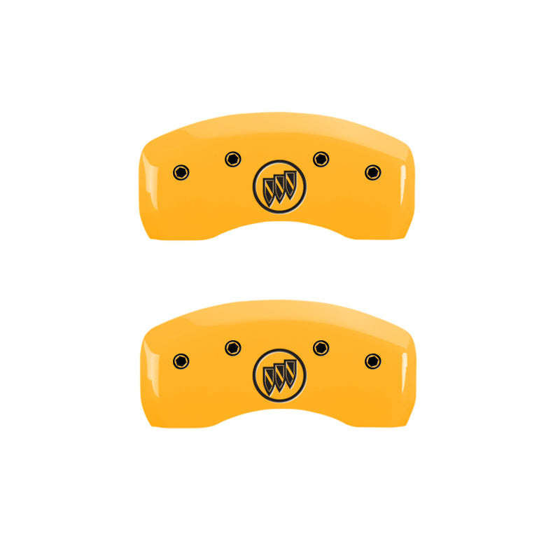 MGP 4 Caliper Covers Engraved Front Buick Rear Yellow Finish Black Char 2018 Buick Envision MGP