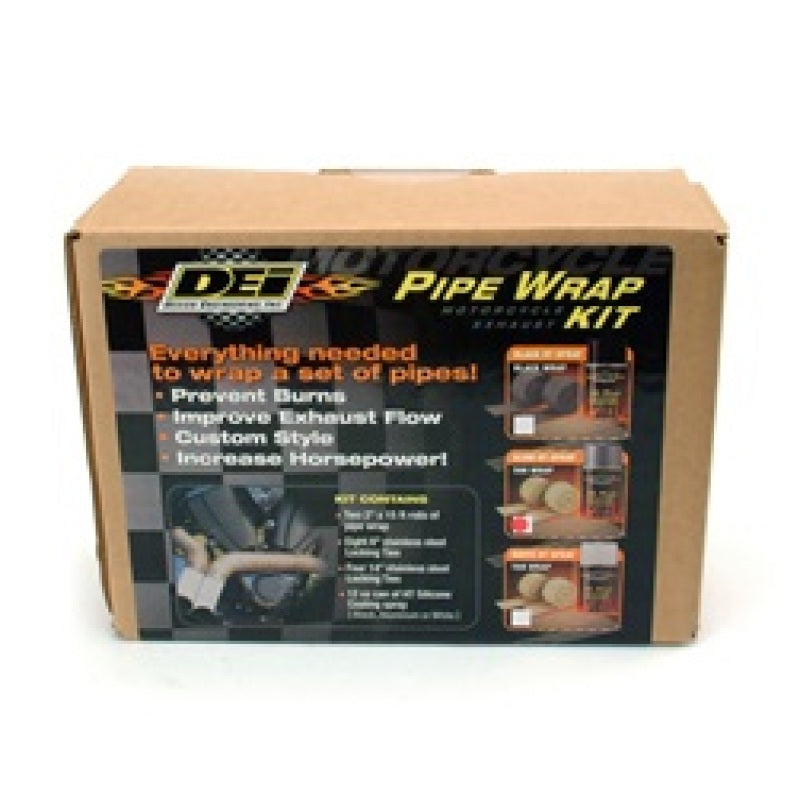DEI Powersport Motorcycle Exhaust Wrap Kit - Tan Wrap w/Aluminum HT Silicone Coating