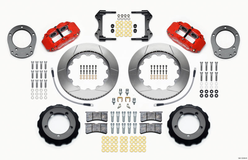 Wilwood Narrow Superlite 4R Front Hat Kit 14.00in Red 76-77 Ford Bronco Dana 44 w/Lines Wilwood