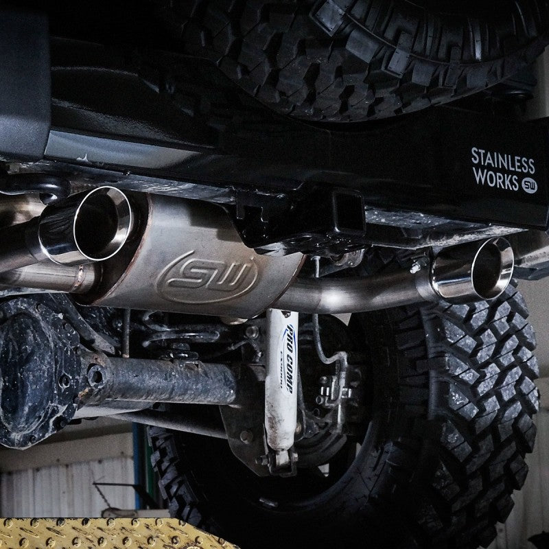Stainless Works 2007-17 Jeep Wrangler Axleback Exhaust Stainless Works