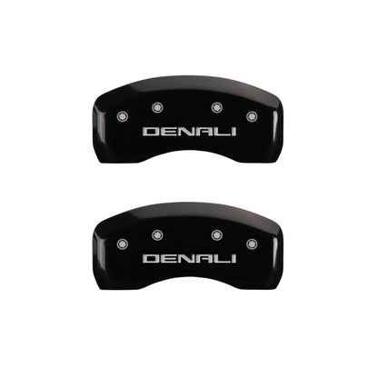 MGP 4 Caliper Covers Engraved Front & Rear Denali Black finish silver ch MGP