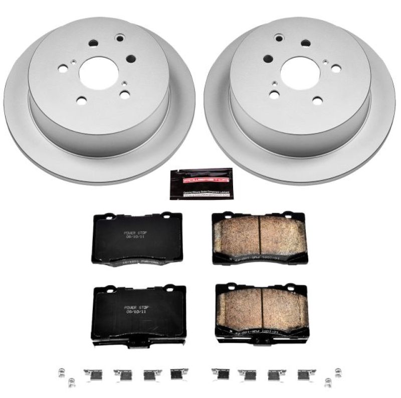 Power Stop 10-15 Lexus RX350 Rear Z17 Evolution Geomet Coated Brake Kit - eliteracefab.com