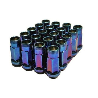 WHEEL MATE MUTEKI SR48 OPEN END LOCKING LUG NUT SET OF 4 – BURNING BLUE NEON 12×1.50 48MM Wheel Mate