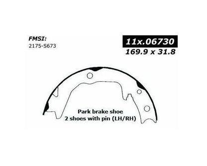 CENTRIC 00 MITSUBISHI ECLIPSE V6 NON TURBO PARKING BRAKE SHOES, 111.06730 - eliteracefab.com