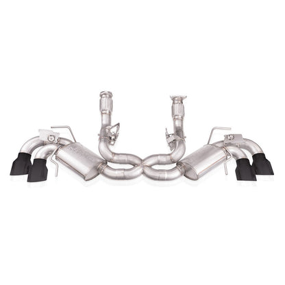 STAINLESS WORKS Legend Series Catback Exhaust System w/ Matte Black Tips Chevrolet Corvette C8 6.2L 2020-2021 - eliteracefab.com