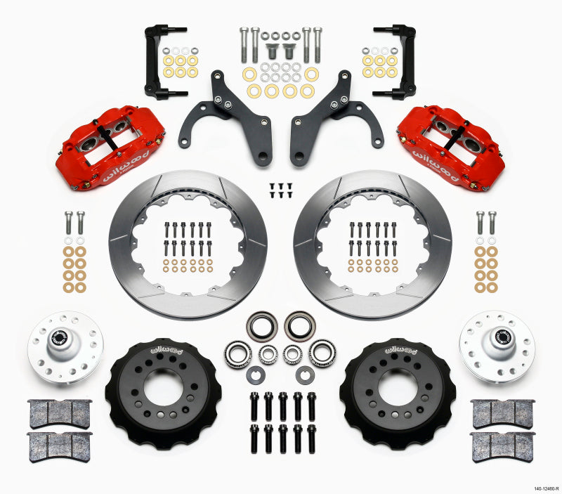 Wilwood Narrow Superlite 6R Front Hub Kit 12.88in Red 59-64 Chevy Impala / 63-64 Corvette Wilwood
