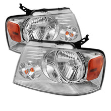 Load image into Gallery viewer, Xtune Ford F150 04-08 Amber Crystal Headlights Chrome HD-JH-FF15004-AM-C - eliteracefab.com