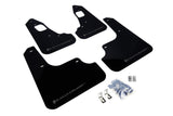 Rally Armor UR Mudflaps Urethane - Mitsubishi Evo X 2008-2015 - Black/Grey