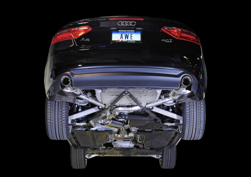 AWE Tuning Audi B8 A5 2.0T Touring Edition Exhaust - Dual Outlet Polished Silver Tips AWE Tuning
