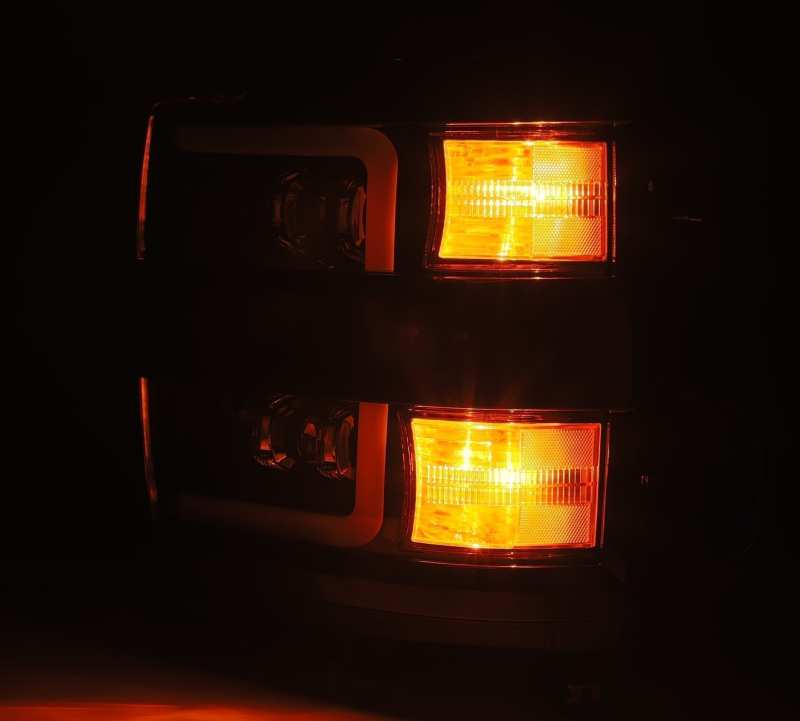 AlphaRex 880229 15-18 Chevy 2500HD NOVA LED Proj Headlight Plank Style Jet Blk w/Activ Light/Seq Signal/DRL