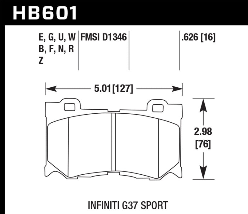 Hawk 10-12 Infiniti FX50 / 09-12 G37 / 09-13 Nissan 370Z DTC-30 Race Front Brake Pads - eliteracefab.com