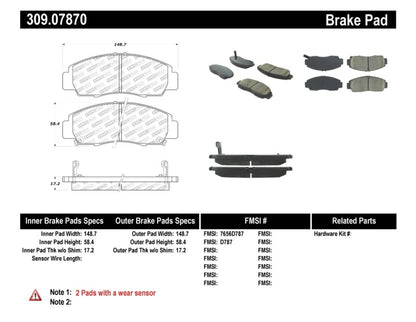 StopTech Performance 04-09 Acura TSX / 09 Accord V6 Coupe ONLY Front Brake Pads - eliteracefab.com