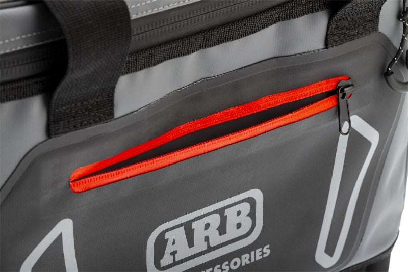 ARB Cooler Bag Charcoal w/ Red Highlights 15in L x 11in W x 9in H Holds 22 Cans - eliteracefab.com