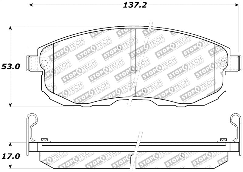 STOPTECH PERFORMANCE 02-05 INFINITI G35 / 07-09 NISSAN ALTIMA/SENTRA / 6/02-05 350Z FRONT BRAKE PA, 309.08150 - eliteracefab.com