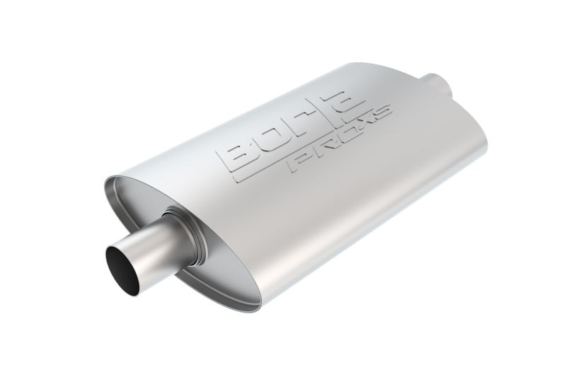 Borla Pro-XS 2inch, 2inch, 14inch x 9-1/2inch x 4inch Oval Cen/Cen w/o Notch Turbo Muffler - eliteracefab.com