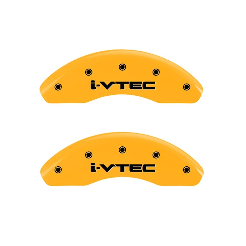 MGP 2 Caliper Covers Engraved Front I-Vtec Yellow Finish Black Characters 2009 Honda Civic MGP