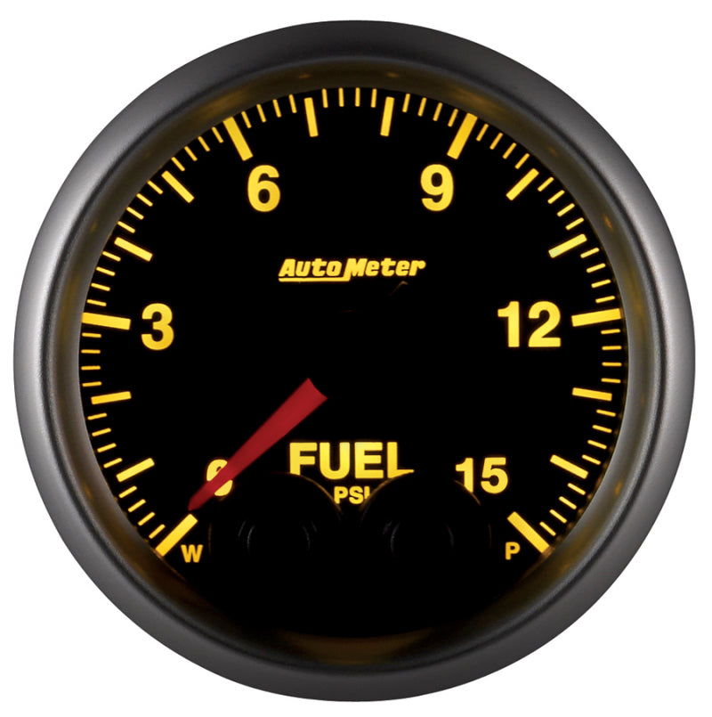 AutoMeter Gauge Fuel Press 2-1/16in. 15PSI Stepper Motor W/Peak & Warn Elite 5667